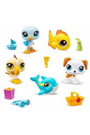 1005103 Littlest Pet Shop Minişler 5'li Figür Seti S1 Çiftlik Temalı -Sunman Kız Erkek Çocuk Oyuncak