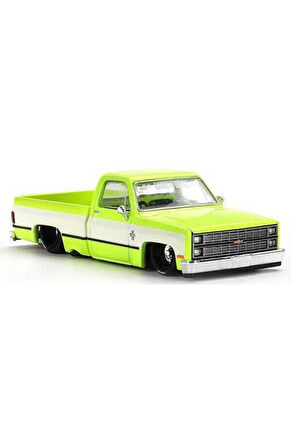 Mini GT 1/64 Chevrolet Silverado KAIDO Flo Yellow V1 Kız Erkek Çocuk Oyuncak Eğitici Oyuncaklar