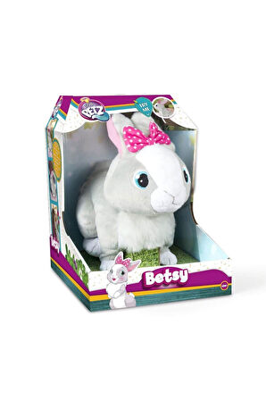 9586 Sesli ve Hareketli Peluş Tavşan Betsy -Sunman Kız Erkek Çocuk Oyuncak Eğitici Oyuncaklar