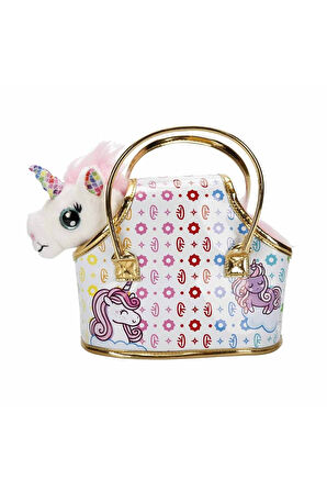 10873 Cutekins Taşıma Çantalı Peluş Unicorn Lou Lou Kız Erkek Çocuk Oyuncak Eğitici Oyuncaklar