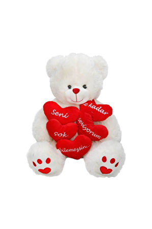 01015 Aşk Mesajlı Peluş Ayı 45cm Kız Erkek Çocuk Oyuncak Eğitici Oyuncaklar