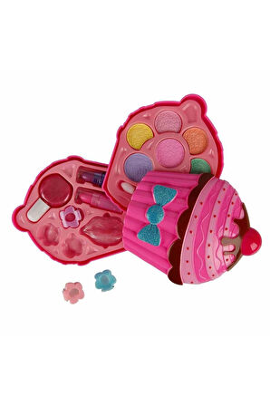 2597 Cupcake Şekilli 2 Katlı Makyaj Güzellik Seti Kız Erkek Çocuk Oyuncak Eğitici Oyuncaklar