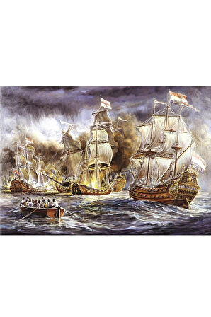 4549 Art Puzzle Savaş Gemileri Savaşı - Batarya Savaşları 1500 parça Puzzle / +15 yaş Kız Erkek Çocu