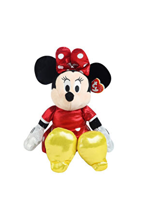 TY Sparkle Sesli Peluş Minnie Mouse Kırmızı 36cm Kız Erkek Çocuk Oyuncak Eğitici Oyuncaklar