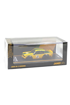 Inno 1/64 LBWK Mazda RX3 Savanna Kız Erkek Çocuk Oyuncak Eğitici Oyuncaklar