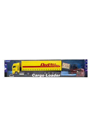Kutulu Sürtmeli Forklift ve Sarı Tır Kız Erkek Çocuk Oyuncak Öğretici Oyuncaklar