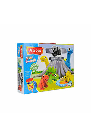 ERN-568 Heroes 3D Dinazor Oyun Hamur Seti - Eren Oyuncak Kız Erkek Çocuk Oyuncak Eğitici Oyuncaklar