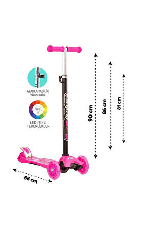 Maxi Twist Işıklı Scooter Pembe - 82244 Kız Erkek Çocuk Oyuncak Eğitici Oyuncaklar