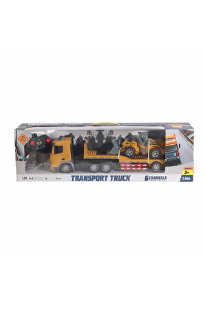 HT079 Kumandalı Şarjlı Işıklı Transporter Tır 1:24 Kız Erkek Çocuk Oyuncak Eğitici Oyuncaklar