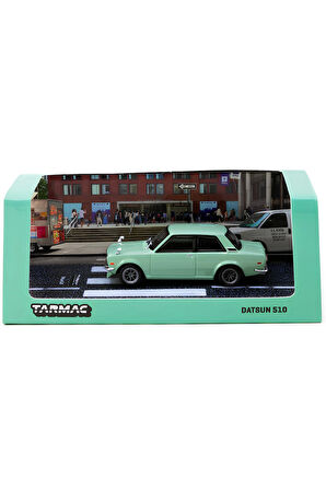 Tarmac Works 1/64 Datsun 510 Light Green Kız Erkek Çocuk Oyuncak Eğitici Oyuncaklar