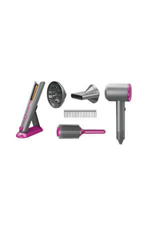 HUA-1019 Sesli ve Işıklı 2IN1 Lüks Saç Şekillendirici Set -Vardem Oyuncak Kız Erkek Çocuk Oyuncak Eğ