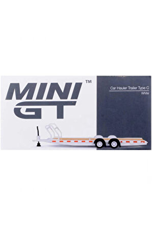Mini GT 1/64 Car Hauler Trailer White MGTAC21 Kız Erkek Çocuk Oyuncak Eğitici Oyuncaklar