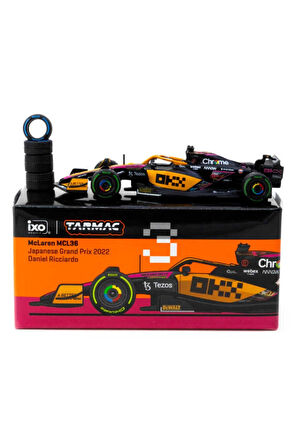 Tarmac Works 1/64 McLaren MCL36 Japanese Grand Prix 2022 Daniel Ricciardo #3 - GLOBAL64 Kız Erkek Ço