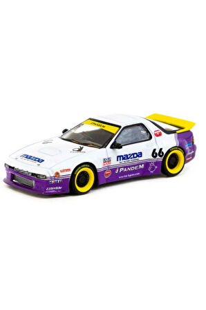 Tarmac Works 1/64 Pandem Mazda RX-7 FC3S White / purple - HOBBY64 Kız Erkek Çocuk Oyuncak Eğitici Oy