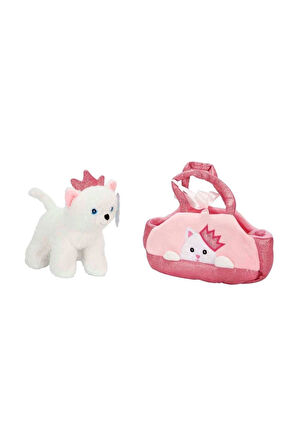 4775 Peluş Kedi Köpek Taşıma Çantalı 20cm - Stokta Olan Model ve Renk Gönderiliir Kız Erkek Çocuk Oy