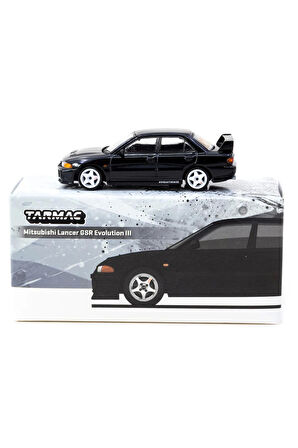 Tarmac Works 1/64 Mitsubishi Lancer GSR Evolution III Black Kız Erkek Çocuk Oyuncak Eğitici Oyuncakl