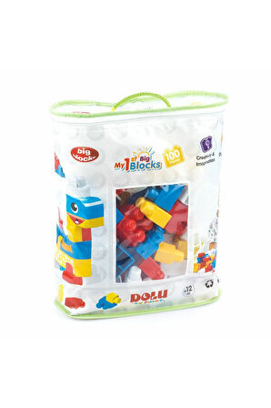 5020 OYUNCAK BASKILI TORBADA BÜYÜK BLOKLAR 100 PARÇA Kız Erkek Çocuk Oyuncak Eğitici Oyuncaklar