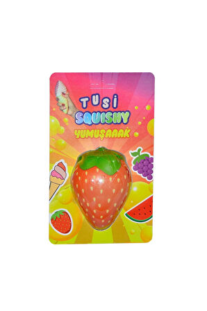 0007 Köpük Squishy Çilek -Tusi Kız Erkek Çocuk Oyuncak Eğitici Oyuncaklar