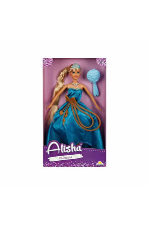 0835 SUN-RST-SIS-MNK Alisha Prenses Uzun Saçlı Aksesuarlı Bebek Set 29cm 3renk -Sunman Kız Erkek Çoc