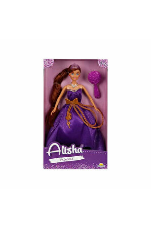 0835 SUN-RST-SIS-MNK Alisha Prenses Uzun Saçlı Aksesuarlı Bebek Set 29cm 3renk -Sunman Kız Erkek Çoc