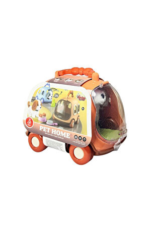 JND-6802 Taşıma Araba Çantalı Hareketli Pilli Köpek Set -Vardem Oyuncak Kız Erkek Çocuk Oyuncak Eğit