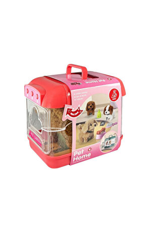JND-6806 Hareketli Köpek ve Işıklı Sesli Şeffaf Kafes Seti -Vardem Oyuncak Kız Erkek Çocuk Oyuncak E