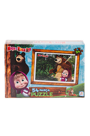 MS7965 Masha ve Koca Ayı 54 Parça Puzzle -Laçokids Kız Erkek Çocuk Oyuncak Eğitici Oyuncaklar