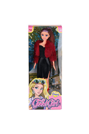 WG-115521 Ceketli Çizmeli Renkli Saçlı Bebek 29cm -Vardem Oyuncak Kız Erkek Çocuk Oyuncak Eğitici Oy