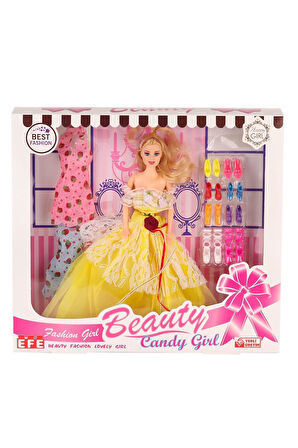 207 Ayakkabı Setli Candy Girl Bebek -Efe Toys Kız Erkek Çocuk Oyuncak Eğitici Oyuncaklar