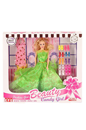 207 Ayakkabı Setli Candy Girl Bebek -Efe Toys Kız Erkek Çocuk Oyuncak Eğitici Oyuncaklar