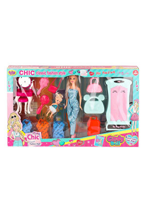 02259 Cindy Doll Dolaplı Bebek Oyun Seti -Oydaş Oyuncak Kız Erkek Çocuk Oyuncak Eğitici Oyuncaklar