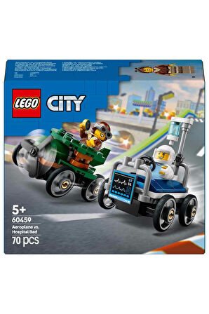 LEGO City Uçak, Hastane Yatağına Karşı Yarış Arabası Paketi 60459 Kız Erkek Çocuk Oyuncak Eğitici Oy
