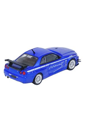 Inno 1/64 Nissan Skyline GT-R R34 V-SPEC Tuned by MINE'S Kız Erkek Çocuk Oyuncak Eğitici Oyuncaklar