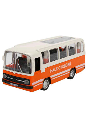 Maxx Wheels Sesli ve Işıklı Nostaljik Halk Otobüsü 15cm S00003097 - 1adet fiyatıdır Kız Erkek Çocuk