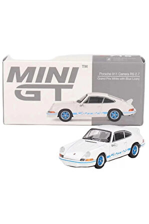 1/64 Porsche 911 Carrera RS 2.7 Grand Prix White with Blue Livery
