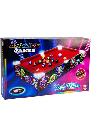 LEDli Masaüstü Bilardo 50x30cm Kız Erkek Çocuk Oyuncak Eğitici Oyuncaklar