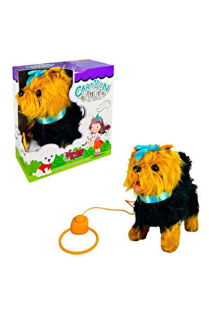 PFT-B267 PELUŞ TASMALI YÜRÜYEN KÖPEK MAVİ -VRD Kız Erkek Çocuk Oyuncak Eğitici Oyuncaklar