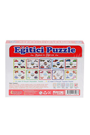 7196 ÇARK PUZZLE HAYVANLAR Kız Erkek Çocuk Oyuncak Eğitici Oyuncaklar