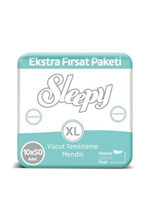 Sleepy -Alkolsüz 10 x 50 Yaprak 10 Paket Islak Mendil