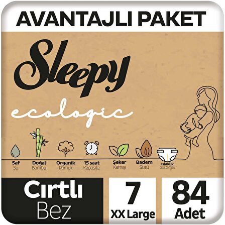 Sleepy Ecologic Premium Plus Avantajlı Paket Bebek Bezi 7 Numara Xxlarge 84 Adet