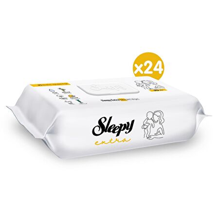 Sleepy Extra Alkolsüz-Parfümsüz 24 x 70 Yaprak 24 Paket Islak Mendil