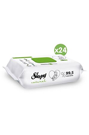 Sleepy Natural Yenidoğan -Alkolsüz 24 x 90 Yaprak 24 Paket Islak Mendil