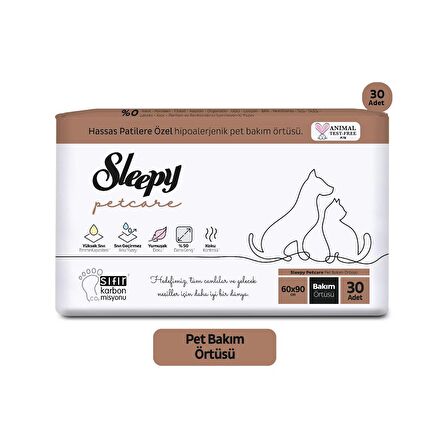 Sleepy Petcare Bakım Seti ( 30'lu Pet Bakım Örtüsü + 60 Yaprak Islak Havlu + 500 ml Şampuan )