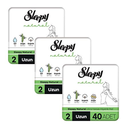 Sleepy Natural Ultra Hassas Hijyenik Ped Mega Fırsat Paketi Uzun 120 Adet