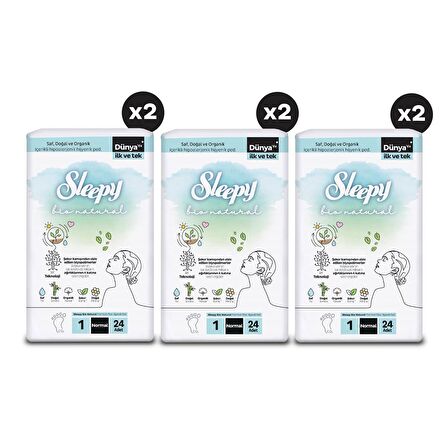 Sleepy Bio Natural Premium Plus Hijyenik Ped Mega Fırsat Paketi Normal 144 Adet