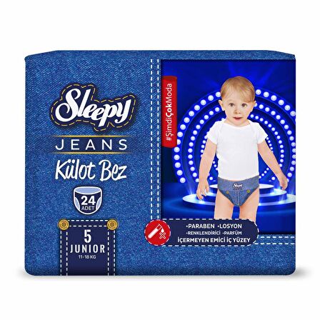 Sleepy Süper ikili Fırsat Paketi(Jeans Külot Bez 5 Numara 24 Adet + Mayo Külot Bez 5 Numara 17 Adet)