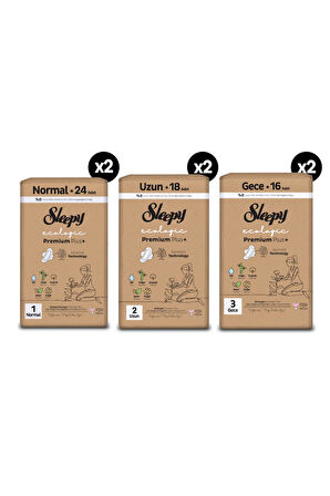Sleepy Ecologic Premium Plus Hijyenik Ped Mega Fırsat Paketi 116 Adet
