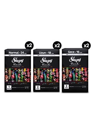 Sleepy Black Premium Plus Hijyenik Ped Mega Fırsat Paketi 116 Adet