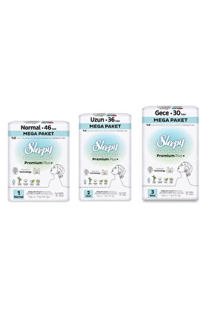 Sleepy Bio Natural Premium Plus Hijyenik Ped Mega Fırsat Paketi 112 Adet
