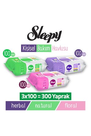 Sleepy Kişisel Bakım Havlusu Karma Paket 3x100 (300 Yaprak)